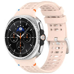 xDfind合金シルバーバックル通気穴シリコンウォッチバンド、Samsung Galaxy Watch8 / Watch8 Classic用