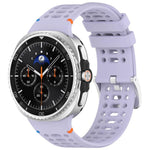 xDfind合金シルバーバックル通気穴シリコンウォッチバンド、Samsung Galaxy Watch8 / Watch8 Classic用