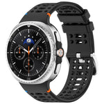 xDfind合金シルバーバックル通気穴シリコンウォッチバンド、Samsung Galaxy Watch8 / Watch8 Classic用
