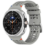 xDfind合金シルバーバックル通気穴シリコンウォッチバンド、Samsung Galaxy Watch8 / Watch8 Classic用