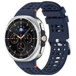 xDfind合金シルバーバックル通気穴シリコンウォッチバンド、Samsung Galaxy Watch8 / Watch8 Classic用