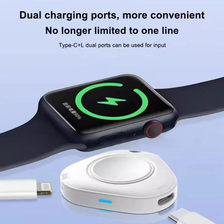 xDfind 8ピン＆Type-C ポータブルスマートウォッチ マグネット式ワイヤレス充電器 Apple Watch用