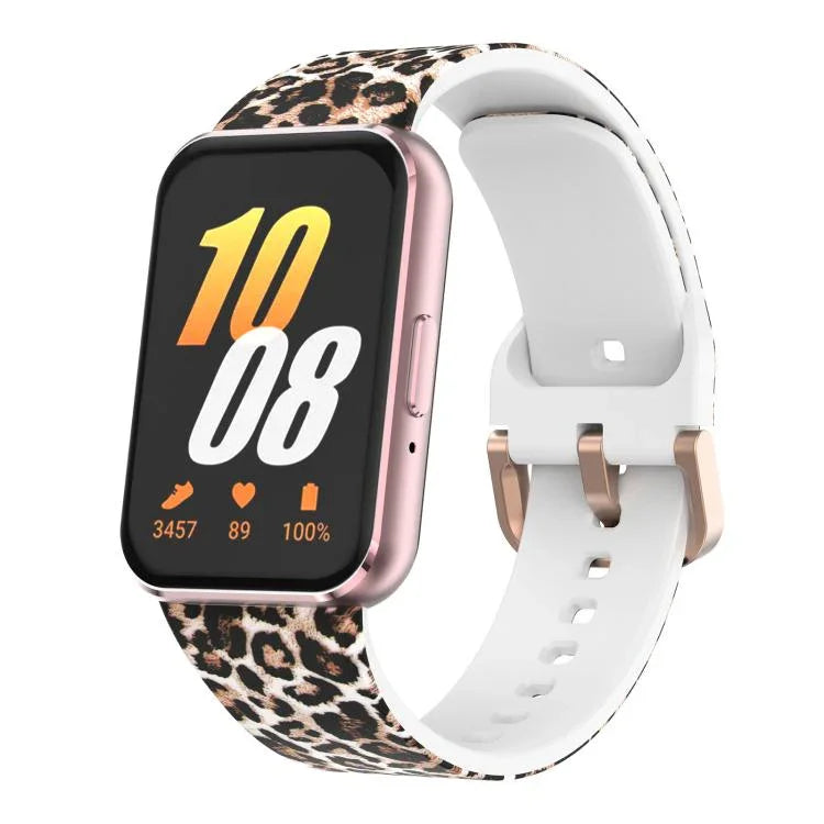 xDfindゴールドバックルプリントシリコンウォッチバンド、Samsung Galaxy Fit3用