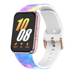 xDfindゴールドバックルプリントシリコンウォッチバンド、Samsung Galaxy Fit3用