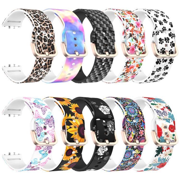 xDfindゴールドバックルプリントシリコンウォッチバンド、Samsung Galaxy Fit3用