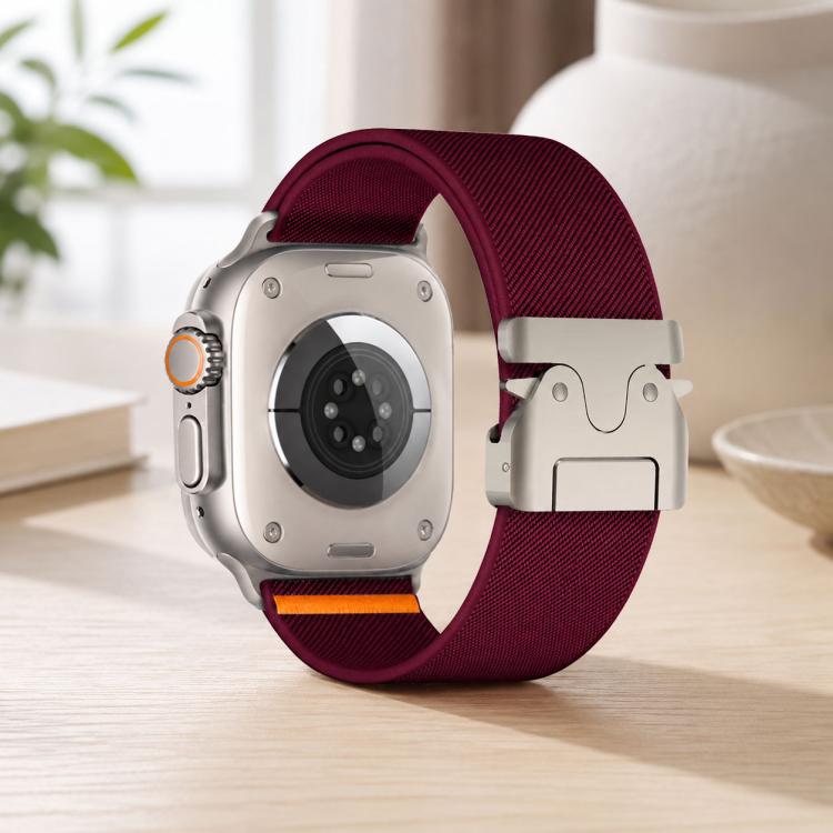 xDfind パラシュートバックル ストレッチナイロンウォッチバンド、Apple Watch 42 / 44 / 45 / 46 / 49mm用、Apple Watch 38 / 40 / 41 / S10 42mm用