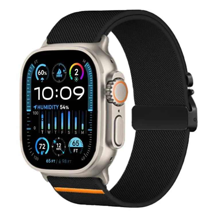 xDfind パラシュートバックル ストレッチナイロンウォッチバンド、Apple Watch 42 / 44 / 45 / 46 / 49mm用、Apple Watch 38 / 40 / 41 / S10 42mm用