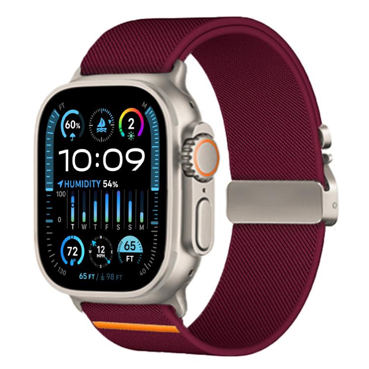 xDfind パラシュートバックル ストレッチナイロンウォッチバンド、Apple Watch 42 / 44 / 45 / 46 / 49mm用、Apple Watch 38 / 40 / 41 / S10 42mm用