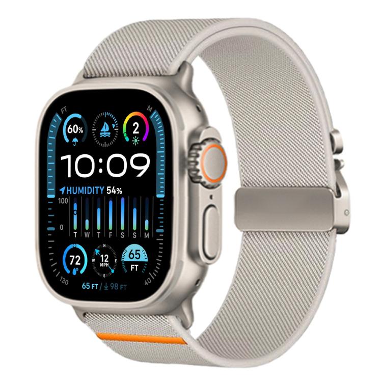 xDfind パラシュートバックル ストレッチナイロンウォッチバンド、Apple Watch 42 / 44 / 45 / 46 / 49mm用、Apple Watch 38 / 40 / 41 / S10 42mm用