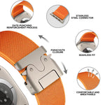 xDfind パラシュートバックル ストレッチナイロンウォッチバンド、Apple Watch 42 / 44 / 45 / 46 / 49mm用、Apple Watch 38 / 40 / 41 / S10 42mm用
