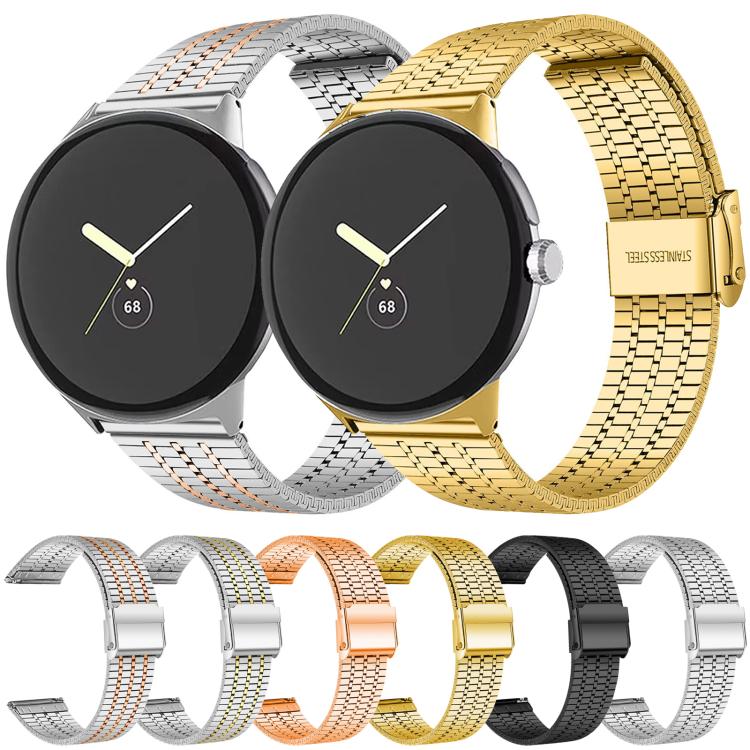 xDfind セブンビーズバックル ステンレススチールウォッチバンド、Google Pixel Watch 4 / Watch 3 45mm用、Google Pixel Watch 4 / 3 / 2 / 1 41mm用