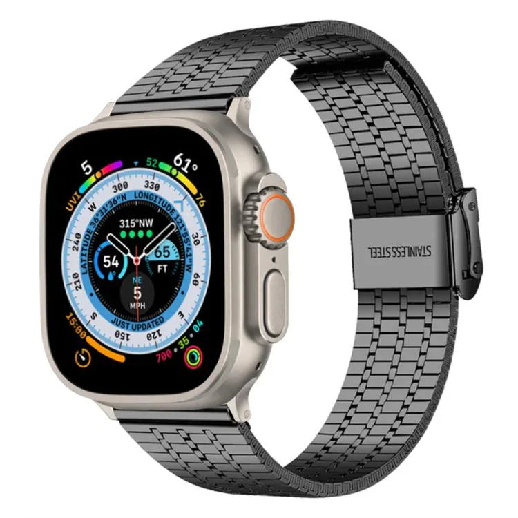 xDfind セブンビーズバックル ステンレススチールウォッチバンド、Apple Watch 42 / 44 / 45 / 46 / 49mm用、Apple Watch 38 / 40 / 41 / S10 42mm用