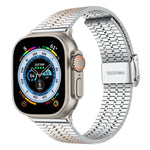 xDfind セブンビーズバックル ステンレススチールウォッチバンド、Apple Watch 42 / 44 / 45 / 46 / 49mm用、Apple Watch 38 / 40 / 41 / S10 42mm用