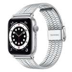 xDfind セブンビーズバックル ステンレススチールウォッチバンド、Apple Watch 42 / 44 / 45 / 46 / 49mm用、Apple Watch 38 / 40 / 41 / S10 42mm用