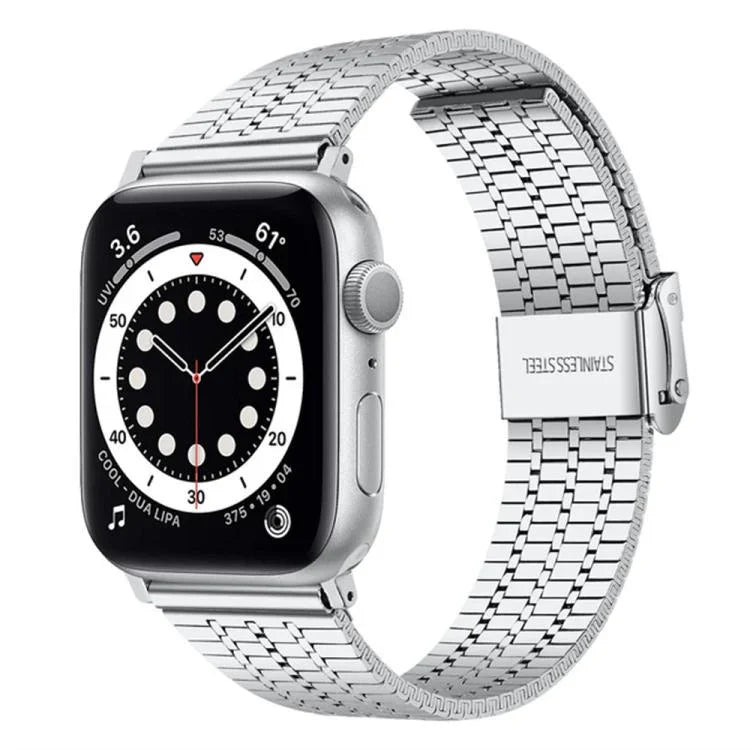 xDfind セブンビーズバックル ステンレススチールウォッチバンド、Apple Watch 42 / 44 / 45 / 46 / 49mm用、Apple Watch 38 / 40 / 41 / S10 42mm用