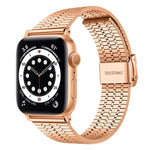 xDfind セブンビーズバックル ステンレススチールウォッチバンド、Apple Watch 42 / 44 / 45 / 46 / 49mm用、Apple Watch 38 / 40 / 41 / S10 42mm用