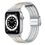 xDfind セブンビーズバックル ステンレススチールウォッチバンド、Apple Watch 42 / 44 / 45 / 46 / 49mm用、Apple Watch 38 / 40 / 41 / S10 42mm用