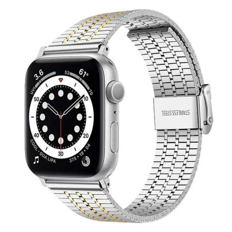 xDfind セブンビーズバックル ステンレススチールウォッチバンド、Apple Watch 42 / 44 / 45 / 46 / 49mm用、Apple Watch 38 / 40 / 41 / S10 42mm用