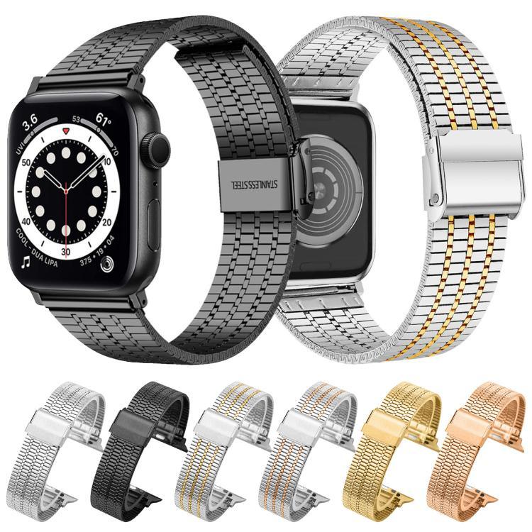 xDfind セブンビーズバックル ステンレススチールウォッチバンド、Apple Watch 42 / 44 / 45 / 46 / 49mm用、Apple Watch 38 / 40 / 41 / S10 42mm用