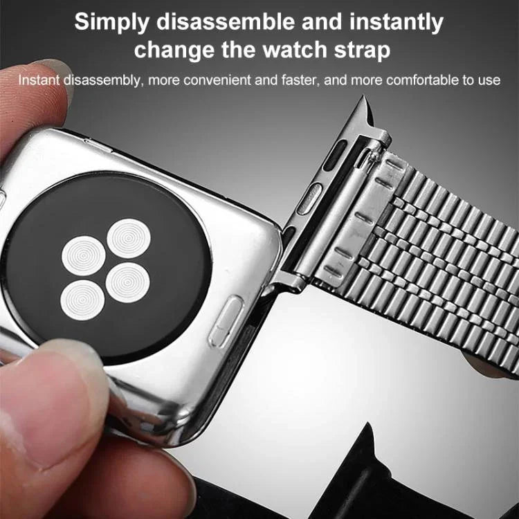 xDfind セブンビーズバックル ステンレススチールウォッチバンド、Apple Watch 42 / 44 / 45 / 46 / 49mm用、Apple Watch 38 / 40 / 41 / S10 42mm用