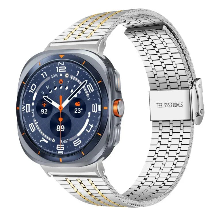 xDfindセブンビーズバックルステンレススチールウォッチバンド、Samsung Galaxy Watch Ultra / Ultra 2025用、Samsung Galaxy Watch8 / 8 Classic用、Samsung Galaxy Watch 7 / 6 / 5 / FE用