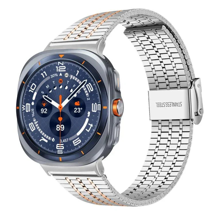 xDfindセブンビーズバックルステンレススチールウォッチバンド、Samsung Galaxy Watch Ultra / Ultra 2025用、Samsung Galaxy Watch8 / 8 Classic用、Samsung Galaxy Watch 7 / 6 / 5 / FE用