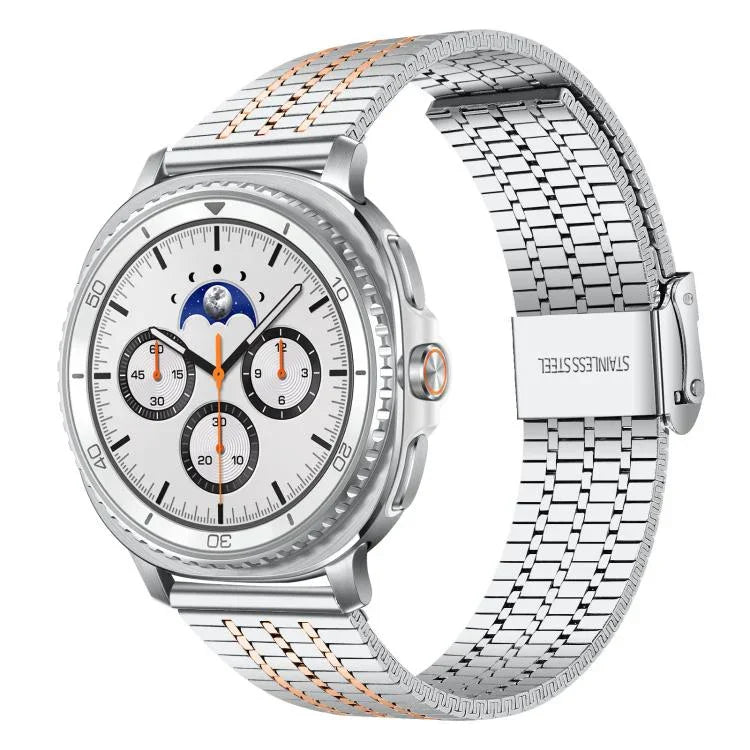 xDfindセブンビーズバックルステンレススチールウォッチバンド、Samsung Galaxy Watch Ultra / Ultra 2025用、Samsung Galaxy Watch8 / 8 Classic用、Samsung Galaxy Watch 7 / 6 / 5 / FE用