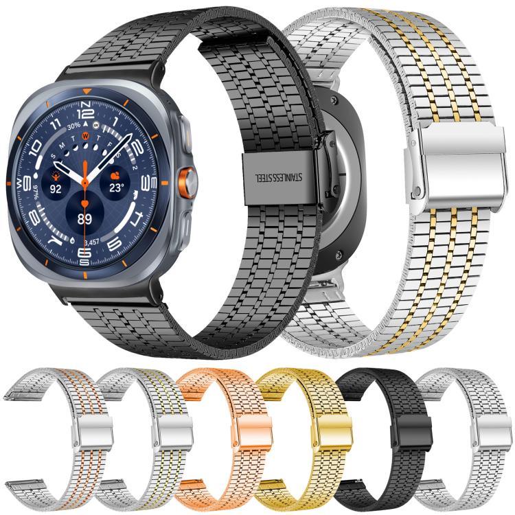 xDfindセブンビーズバックルステンレススチールウォッチバンド、Samsung Galaxy Watch Ultra / Ultra 2025用、Samsung Galaxy Watch8 / 8 Classic用、Samsung Galaxy Watch 7 / 6 / 5 / FE用