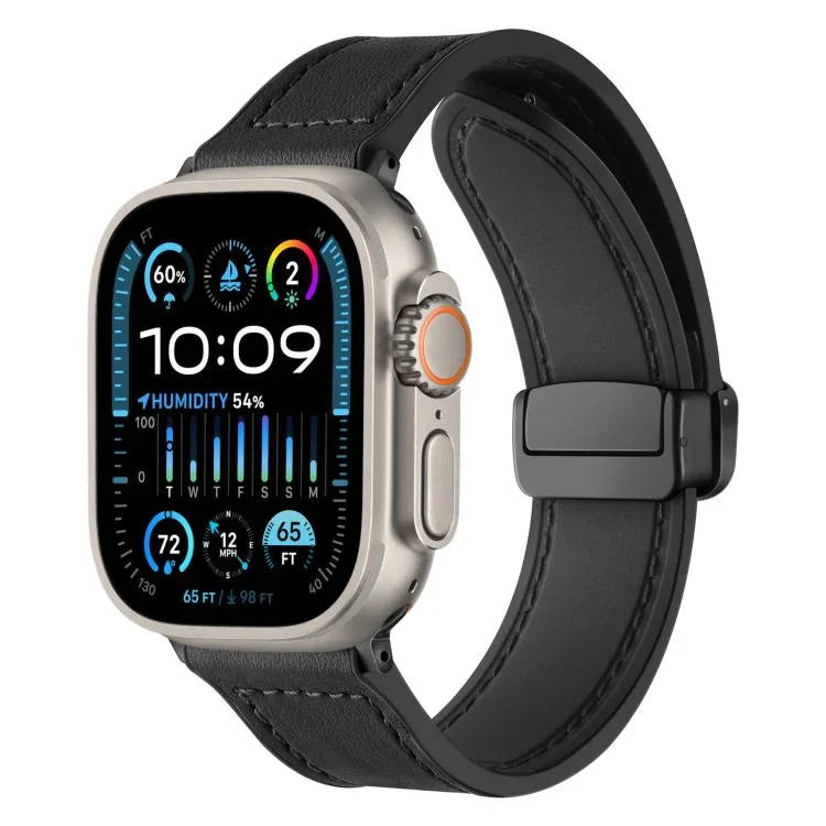 xDfind クレイジーホース柄シリコンスキン マグネットバックルウォッチバンド、Apple Watch 42 / 44 / 45 / 46 / 49mm用、Apple Watch 38 / 40 / 41 / S10 42mm用