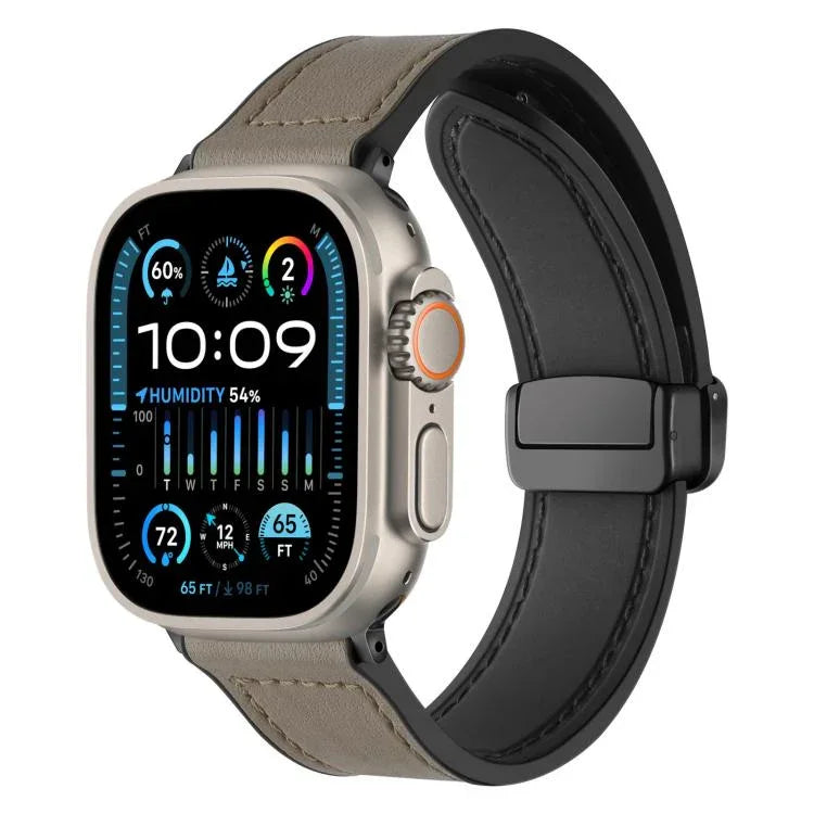 xDfind クレイジーホース柄シリコンスキン マグネットバックルウォッチバンド、Apple Watch 42 / 44 / 45 / 46 / 49mm用、Apple Watch 38 / 40 / 41 / S10 42mm用