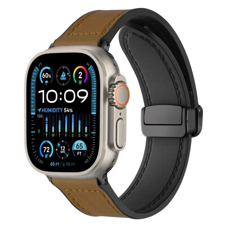xDfind クレイジーホース柄シリコンスキン マグネットバックルウォッチバンド、Apple Watch 42 / 44 / 45 / 46 / 49mm用、Apple Watch 38 / 40 / 41 / S10 42mm用