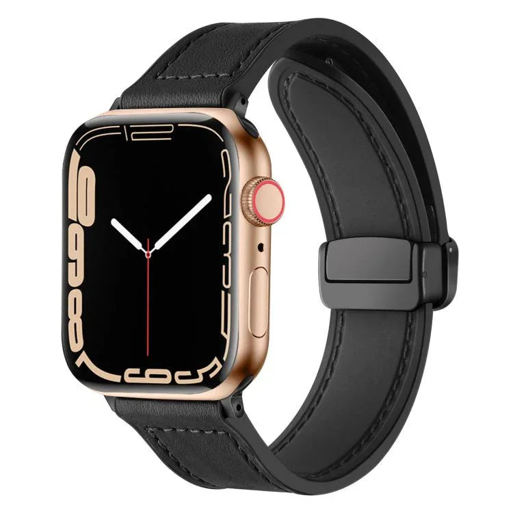 xDfind クレイジーホース柄シリコンスキン マグネットバックルウォッチバンド、Apple Watch 42 / 44 / 45 / 46 / 49mm用、Apple Watch 38 / 40 / 41 / S10 42mm用