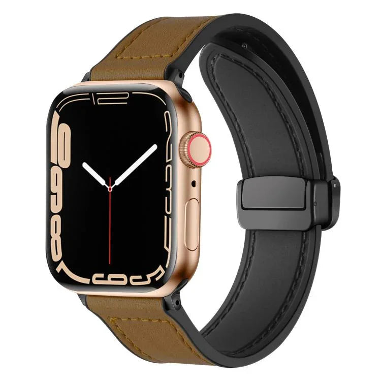 xDfind クレイジーホース柄シリコンスキン マグネットバックルウォッチバンド、Apple Watch 42 / 44 / 45 / 46 / 49mm用、Apple Watch 38 / 40 / 41 / S10 42mm用