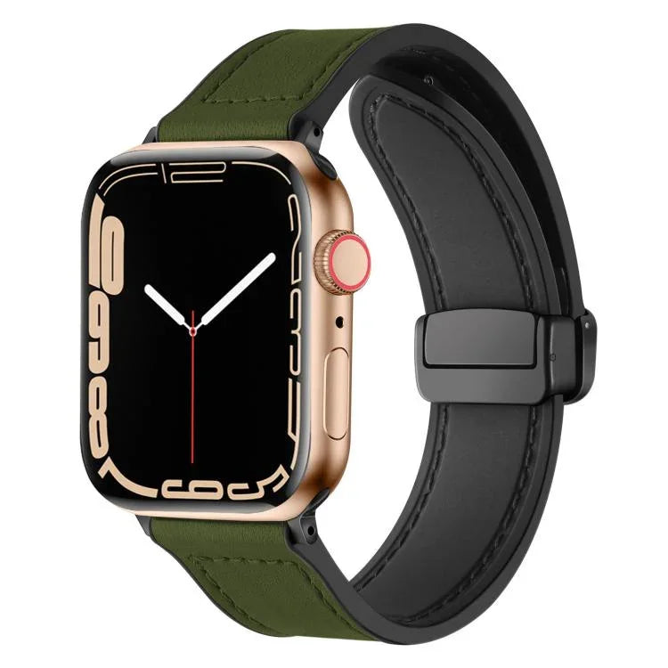 xDfind クレイジーホース柄シリコンスキン マグネットバックルウォッチバンド、Apple Watch 42 / 44 / 45 / 46 / 49mm用、Apple Watch 38 / 40 / 41 / S10 42mm用
