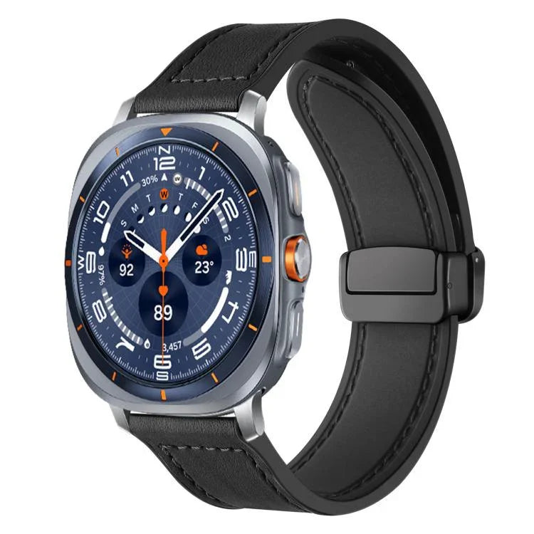 xDfind クレイジーホース柄シリコンスキン マグネティックバックルウォッチバンド、Samsung Galaxy Watch Ultra / Ultra 2025 用、Samsung Galaxy Watch8 / 8 Classic 用