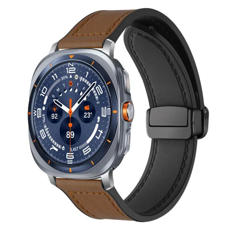 xDfind クレイジーホース柄シリコンスキン マグネティックバックルウォッチバンド、Samsung Galaxy Watch Ultra / Ultra 2025 用、Samsung Galaxy Watch8 / 8 Classic 用