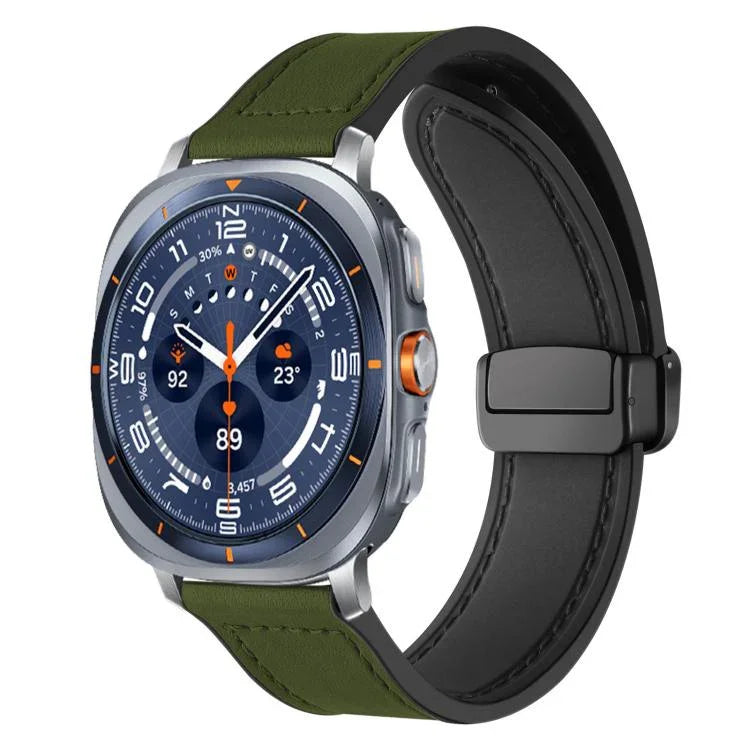 xDfind クレイジーホース柄シリコンスキン マグネティックバックルウォッチバンド、Samsung Galaxy Watch Ultra / Ultra 2025 用、Samsung Galaxy Watch8 / 8 Classic 用