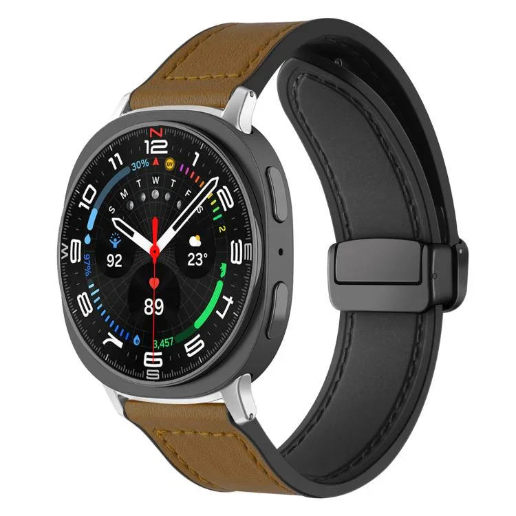xDfind クレイジーホース柄シリコンスキン マグネティックバックルウォッチバンド、Samsung Galaxy Watch Ultra / Ultra 2025 用、Samsung Galaxy Watch8 / 8 Classic 用