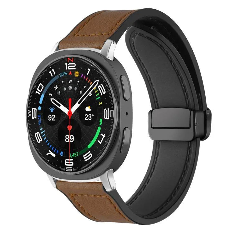 xDfind クレイジーホース柄シリコンスキン マグネティックバックルウォッチバンド、Samsung Galaxy Watch Ultra / Ultra 2025 用、Samsung Galaxy Watch8 / 8 Classic 用
