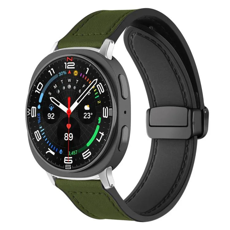 xDfind クレイジーホース柄シリコンスキン マグネティックバックルウォッチバンド、Samsung Galaxy Watch Ultra / Ultra 2025 用、Samsung Galaxy Watch8 / 8 Classic 用