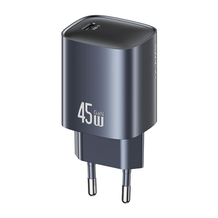 USAMS CC323 T66 45W USB-C / Type-C GaN急速充電器、EUプラグ、CC323