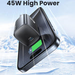 USAMS CC323 T66 45W USB-C / Type-C GaN急速充電器、EUプラグ、CC323