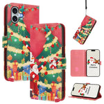 クリスマスシリーズ バックルレザー電話ケース ハンドストラップ付き、iPhone 17e / 16e 用、iPhone 17 Pro Max 用、iPhone 17 Pro 用、iPhone 17 用、iPhone Air 用、iPhone 16 Pro Max 用、iPhone 16 Pro 用、iPhone 16 Plus 用