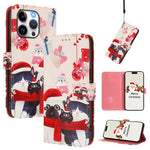 クリスマスシリーズ バックルレザー電話ケース ハンドストラップ付き、iPhone 17e / 16e 用、iPhone 17 Pro Max 用、iPhone 17 Pro 用、iPhone 17 用、iPhone Air 用、iPhone 16 Pro Max 用、iPhone 16 Pro 用、iPhone 16 Plus 用