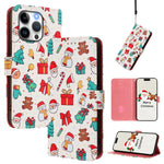 クリスマスシリーズ バックルレザー電話ケース ハンドストラップ付き、iPhone 17e / 16e 用、iPhone 17 Pro Max 用、iPhone 17 Pro 用、iPhone 17 用、iPhone Air 用、iPhone 16 Pro Max 用、iPhone 16 Pro 用、iPhone 16 Plus 用