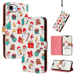 クリスマスシリーズ バックルレザー電話ケース ハンドストラップ付き、iPhone 17e / 16e 用、iPhone 17 Pro Max 用、iPhone 17 Pro 用、iPhone 17 用、iPhone Air 用、iPhone 16 Pro Max 用、iPhone 16 Pro 用、iPhone 16 Plus 用