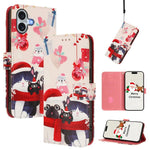 クリスマスシリーズ バックルレザー電話ケース ハンドストラップ付き、iPhone 17e / 16e 用、iPhone 17 Pro Max 用、iPhone 17 Pro 用、iPhone 17 用、iPhone Air 用、iPhone 16 Pro Max 用、iPhone 16 Pro 用、iPhone 16 Plus 用