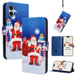 クリスマスシリーズ バックルレザー電話ケース ハンドストラップ付き、iPhone 17e / 16e 用、iPhone 17 Pro Max 用、iPhone 17 Pro 用、iPhone 17 用、iPhone Air 用、iPhone 16 Pro Max 用、iPhone 16 Pro 用、iPhone 16 Plus 用