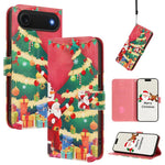 クリスマスシリーズ バックルレザー電話ケース ハンドストラップ付き、iPhone 17e / 16e 用、iPhone 17 Pro Max 用、iPhone 17 Pro 用、iPhone 17 用、iPhone Air 用、iPhone 16 Pro Max 用、iPhone 16 Pro 用、iPhone 16 Plus 用
