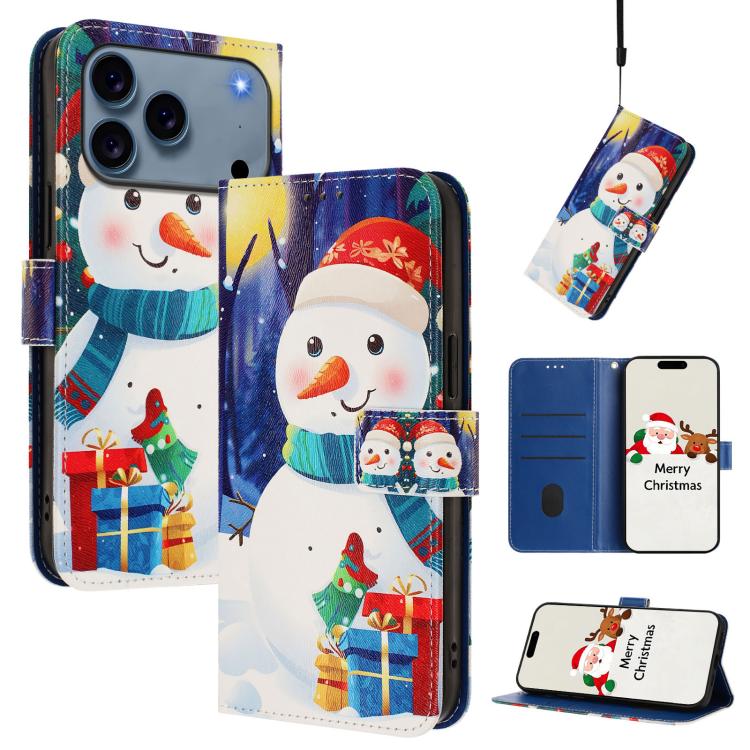 クリスマスシリーズ バックルレザー電話ケース ハンドストラップ付き、iPhone 17e / 16e 用、iPhone 17 Pro Max 用、iPhone 17 Pro 用、iPhone 17 用、iPhone Air 用、iPhone 16 Pro Max 用、iPhone 16 Pro 用、iPhone 16 Plus 用